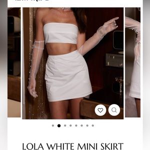 Lola white mini skirt